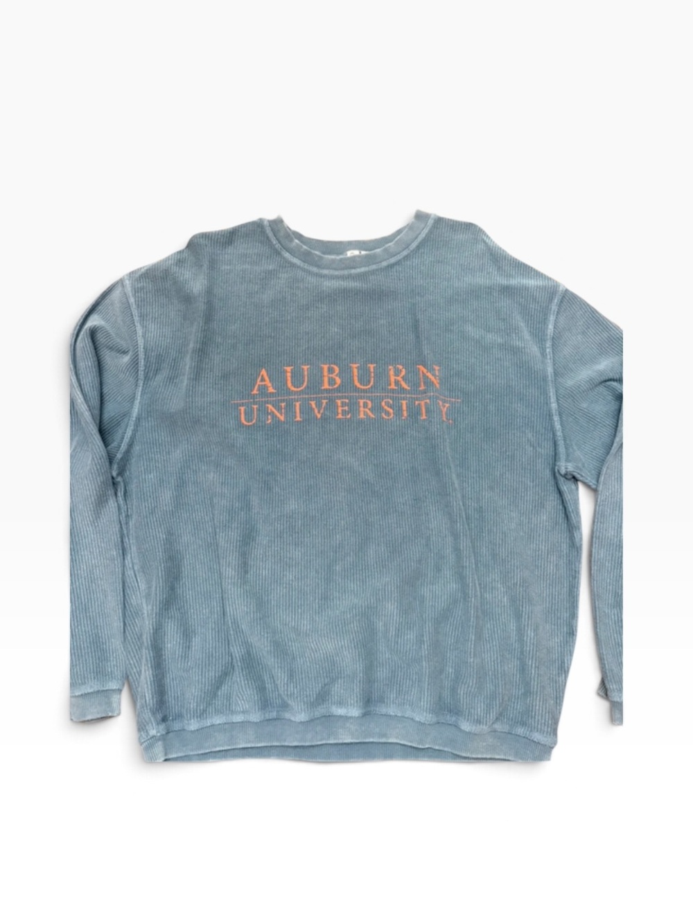 Auburn University Washed Blue Corded Crewneck Sweatshirt
